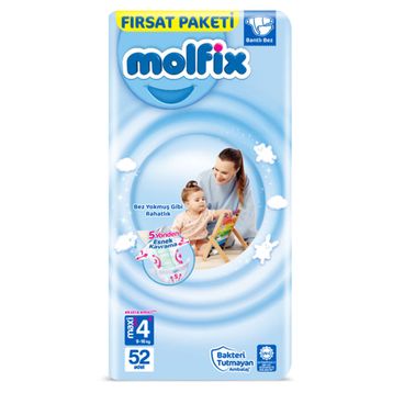 Molfix No:4+ Maxi Plus 52 Adet Bebek Bezi