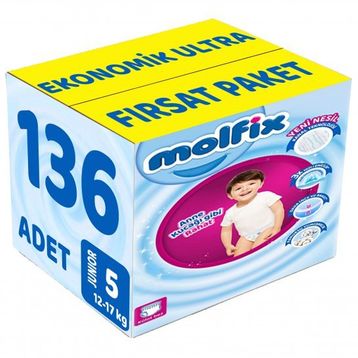Molfix No:5 Junior 136 Adet Külot Bebek Bezi