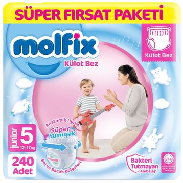 Molfix No:5 Junior 240 Adet Külot Bebek Bezi