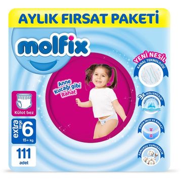 Molfix No:6 XLarge 111 Adet Külot Bebek Bezi