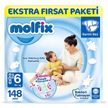 Molfix No:6 XLarge 148 Adet Bebek Bezi