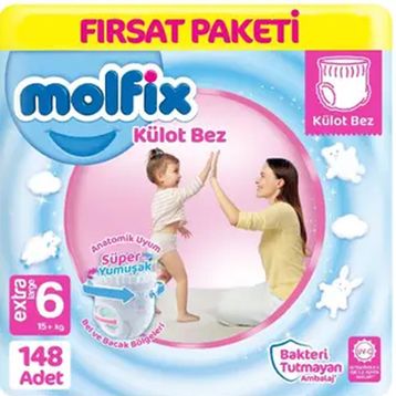 Molfix No:6 XLarge 148 Adet Külot Bebek Bezi