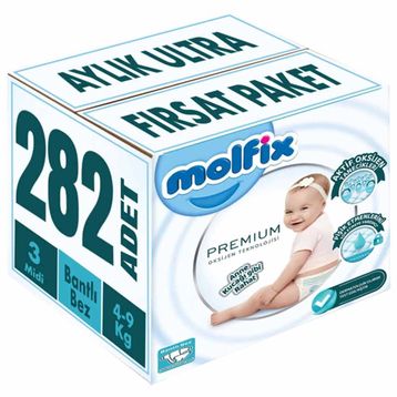 Molfix Premium No:3 Midi 282 Adet Bebek Bezi