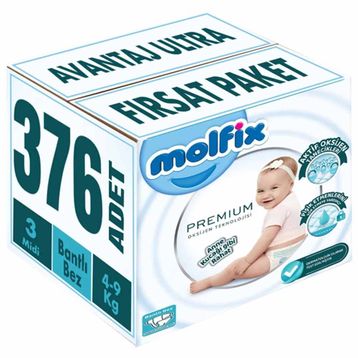 Molfix Premium No:3 Midi 376 Adet Bebek Bezi