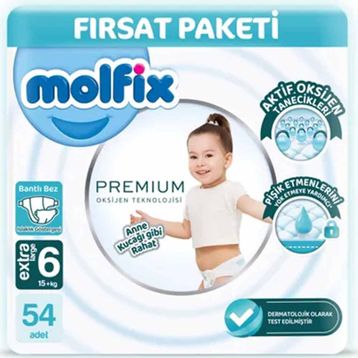 Molfix Premium No:6 XLarge 54 Adet Bebek Bezi
