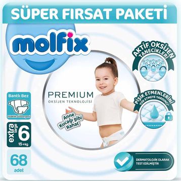 Molfix Premium No:6 XLarge 68 Adet Bebek Bezi