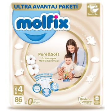 Molfix Pure&Soft No:4 Maxi 86 Adet Bebek Bezi