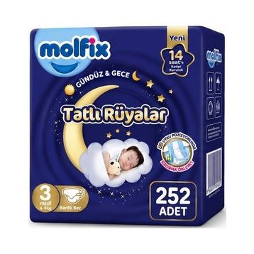 Molfix Tatlı Rüyalar No:3 Midi 252 Adet Bebek Bezi