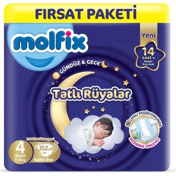 Molfix Tatlı Rüyalar No:4 Maxi 152 Adet Bebek Bezi