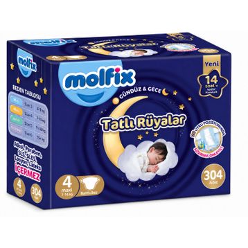Molfix Tatlı Rüyalar No:4 Maxi 304 Adet Bebek Bezi