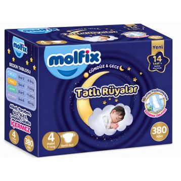 Molfix Tatlı Rüyalar No:4 Maxi 380 Adet Bebek Bezi