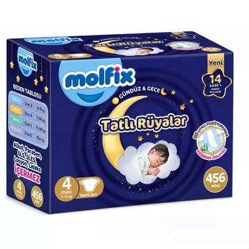 Molfix Tatlı Rüyalar No:4 Maxi 456 Adet Bebek Bezi