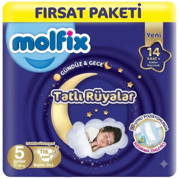 Molfix Tatlı Rüyalar No:5 Junior 116 Adet Bebek Bezi
