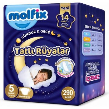 Molfix Tatlı Rüyalar No:5 Junior 290 Adet Bebek Bezi