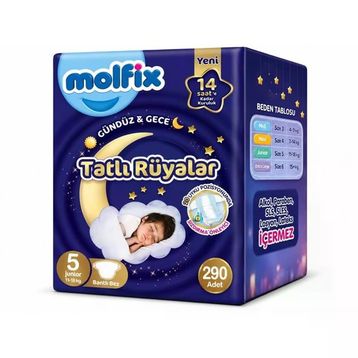 Molfix Tatlı Rüyalar No:5 Junior 290 Adet Bebek Bezi