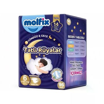Molfix Tatlı Rüyalar No:6 XLarge 96 Adet Bebek Bezi