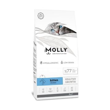 Molly Düşük Tahıllı Tavuklu 2 kg Yavru Kedi Maması