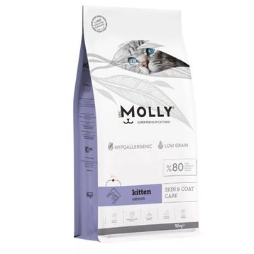 Molly Hipoalerjenik Somonlu Düşük Tahıllı 15 kg Yavru Kedi Maması