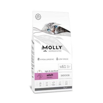 Molly İndoor Hypo-Allergenic Tavuklu Düşük Tahıllı Kısırlaştırılmış 2 kg Kedi Maması