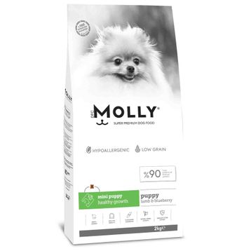 Molly Küçük Irk Hipoalerjenik Kuzu Etli ve Yaban Mersinli Düşük Tahıllı 2 kg Yavru Köpek Maması
