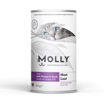 Molly Parça Hindi ve Ördek Etli Ezme 395 gr Yetişkin Kedi Konservesi