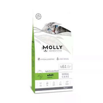 Molly Renal Care Hipoalerjenik Somonlu Düşük Tahıllı 15 kg Kısırlaştırılmış Kedi Maması