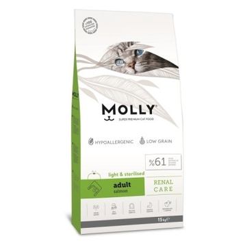Molly Renal Care Hipoalerjenik Somonlu Düşük Tahıllı 15 kg Kısırlaştırılmış Kedi Maması