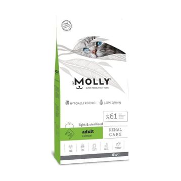 Molly Renal Care Hipoalerjenik Somonlu Düşük Tahıllı 15 kg Kısırlaştırılmış Kedi Maması
