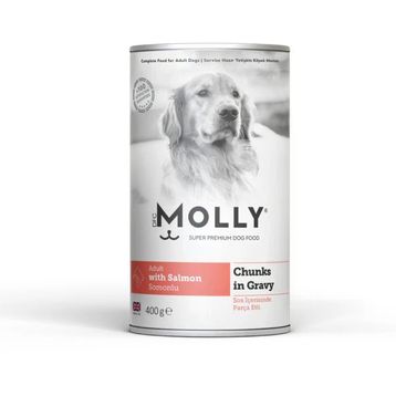 Molly Sos İçinde Parça Somonlu 400 gr Yetişkin Köpek Konservesi