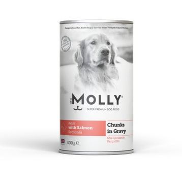 Molly Sos İçinde Parça Somonlu 400 gr Yetişkin Köpek Konservesi