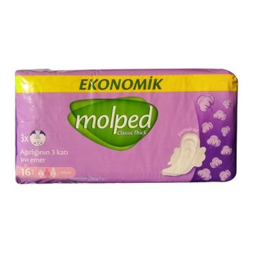 Molped Classic Thick Hijyenik Ped Uzun 16 Adet