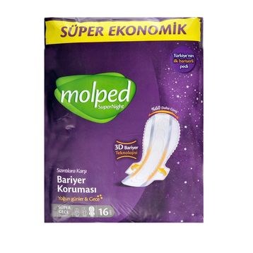 Molped Eko Kanatlı Uzun 16'lı Ped