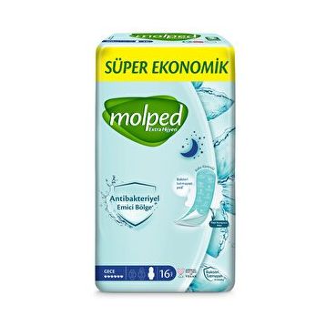 Molped Extra Hijyen Antibakteriyel Gece 16 Adet Ped
