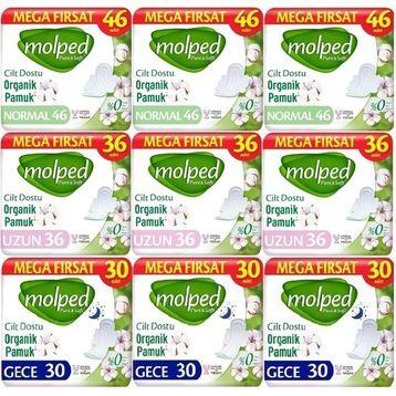 Molped Pure Soft 138 Adet Normal + 108 Adet Uzun + 90 Adet Gece Hijyenik Ped