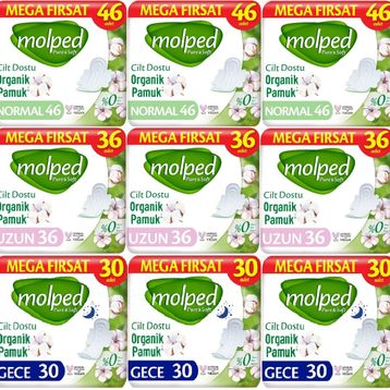 Molped Pure Soft 138 Adet Normal + 108 Adet Uzun + 90 Adet Gece Hijyenik Ped