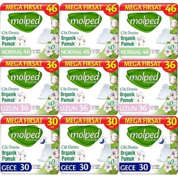 Molped Pure Soft 138 Adet Normal + 108 Adet Uzun + 90 Adet Gece Hijyenik Ped