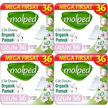 Molped Pure & Soft 4'lü 144 Adet Uzun Ultra Hijyenik Ped