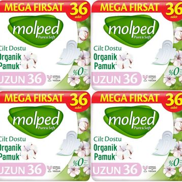Molped Pure & Soft 4'lü 144 Adet Uzun Ultra Hijyenik Ped