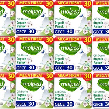 Molped Pure Soft Gece 12x30 Adet Hijyenik Ped
