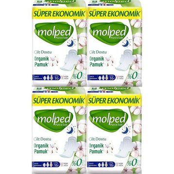 Molped Pure Soft Gece 4x16 Adet Ped