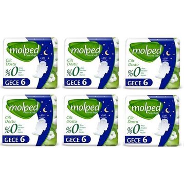 Molped Pure Soft Gece 6x6 Adet Ped