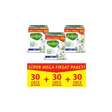 Molped Pure & Soft Gece Süper Mega Paket 90 Adet Hijyenik Ped