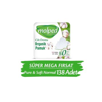 Molped Pure Soft Normal Süper 3x46 Adet Hijyenik Ped