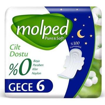 Molped Pure Soft Tekli Gece 6'lı Ped