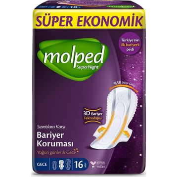 Molped Süper Ekonomik Süpernight Gece 16x6 96 Adet Ped