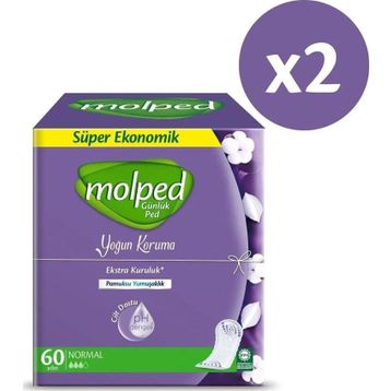 Molped Süper Ekonomik Yoğun Koruma 60x2 Adet Günlük Ped