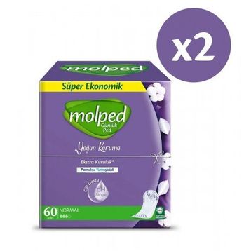 Molped Süper Ekonomik Yoğun Koruma 60x2 Adet Günlük Ped