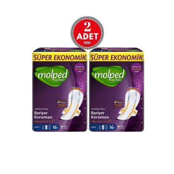 Molped Süper Gece 16x2 32 Adet Ekonomik Süpernight Ped