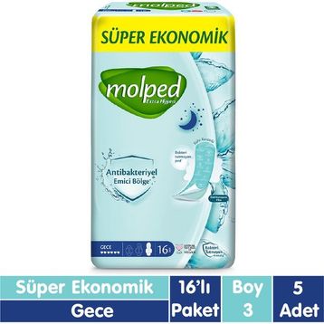 Molped Süper Gece 16x5 80 Adet Ekonomik Ped