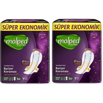 Molped Super Night Yoğun Günler Gece 14x2 Adet Ped